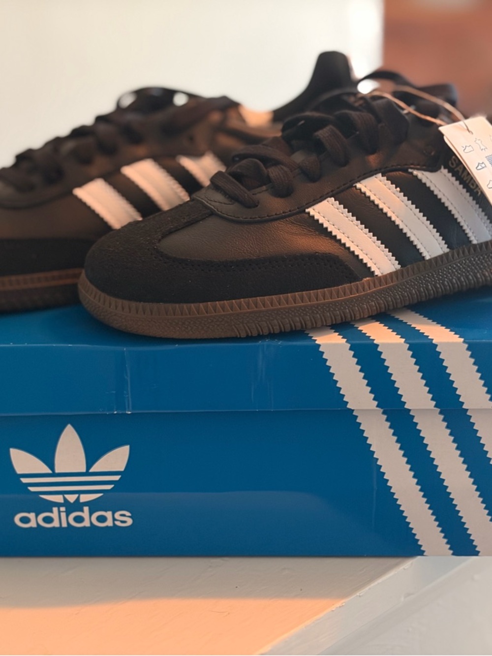 adidas Black with White Three-Stripe Retro Sneakers